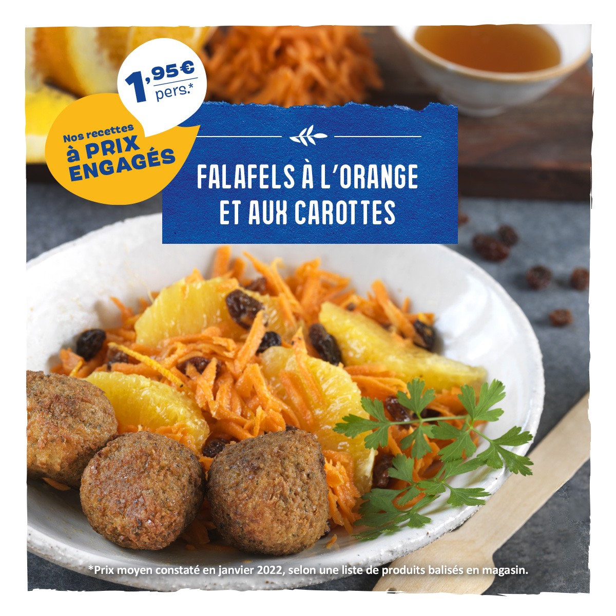 Falafels à l’orange et aux carottes (1,95€/personne)  